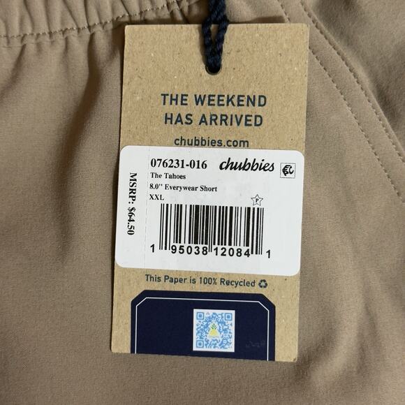 Chubbies Everywear Shorts Mens XXL Tan Tahoes 8” Inseam Performance Golf NWT - Picture 13 of 14